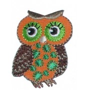 Iron-on Embroidery Sticker - Orange Owl